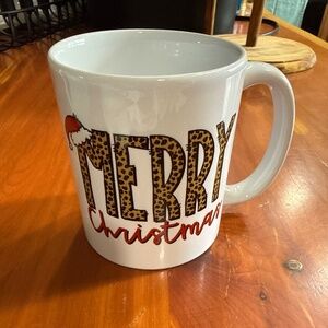 Merry (leopard print), Santa hat, Christmas mug